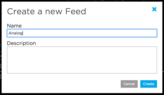 create a feed called Analog