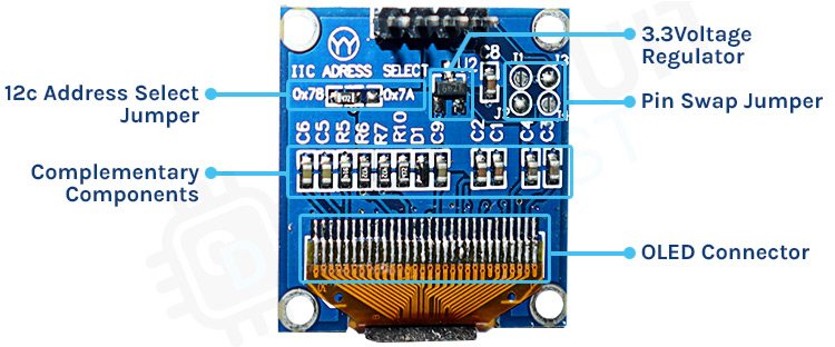 i2C OLED Module Parts Marking