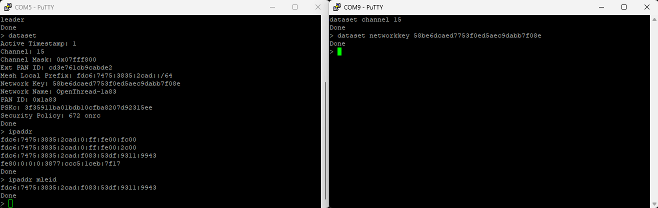 Configure OpenThread MTD in CLI