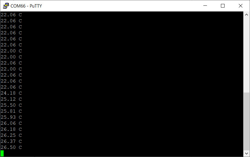 Receiving TMP102 temperature data over serial