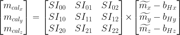 Accounting for soft-iron and hard-iron distortions