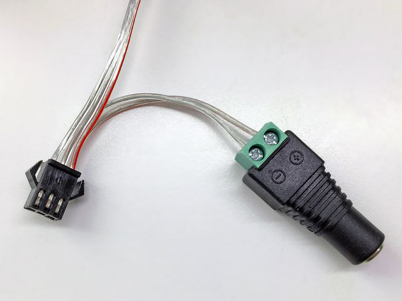 Connect a female DC power adapter