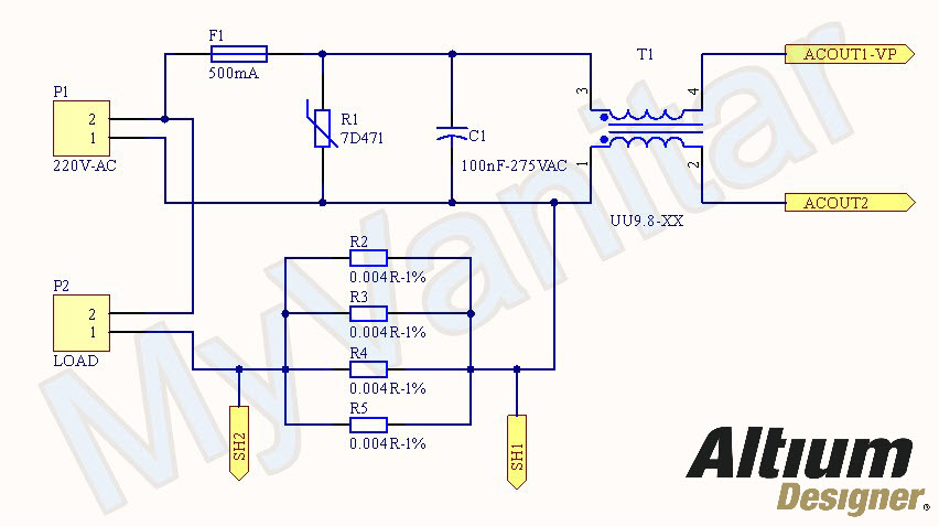 ac energy meter circuit