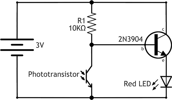 Dark Detecting LED Circuit Diagram