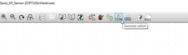 From schematic, click on ‘Generate netlist’ button