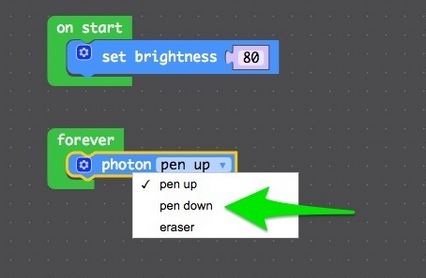 On Start Set Brightness Photon Pen Up