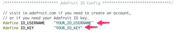 Adafruit IO Config
