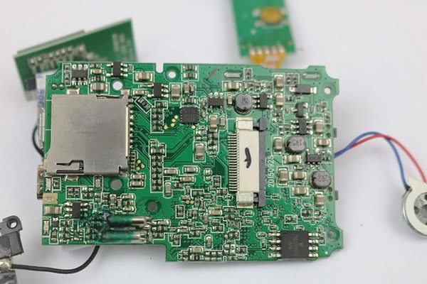 The underside of the main PCB