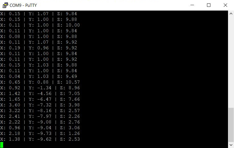 Reading accelerometer values with C