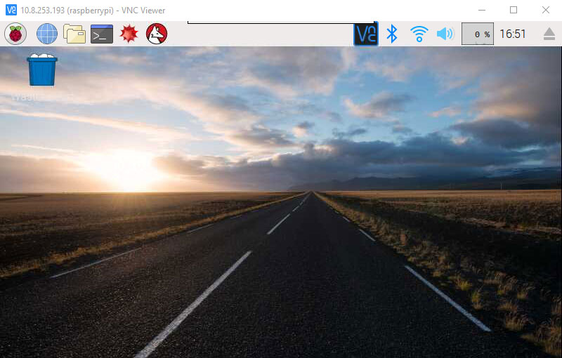 desktop of the Raspberry Pi