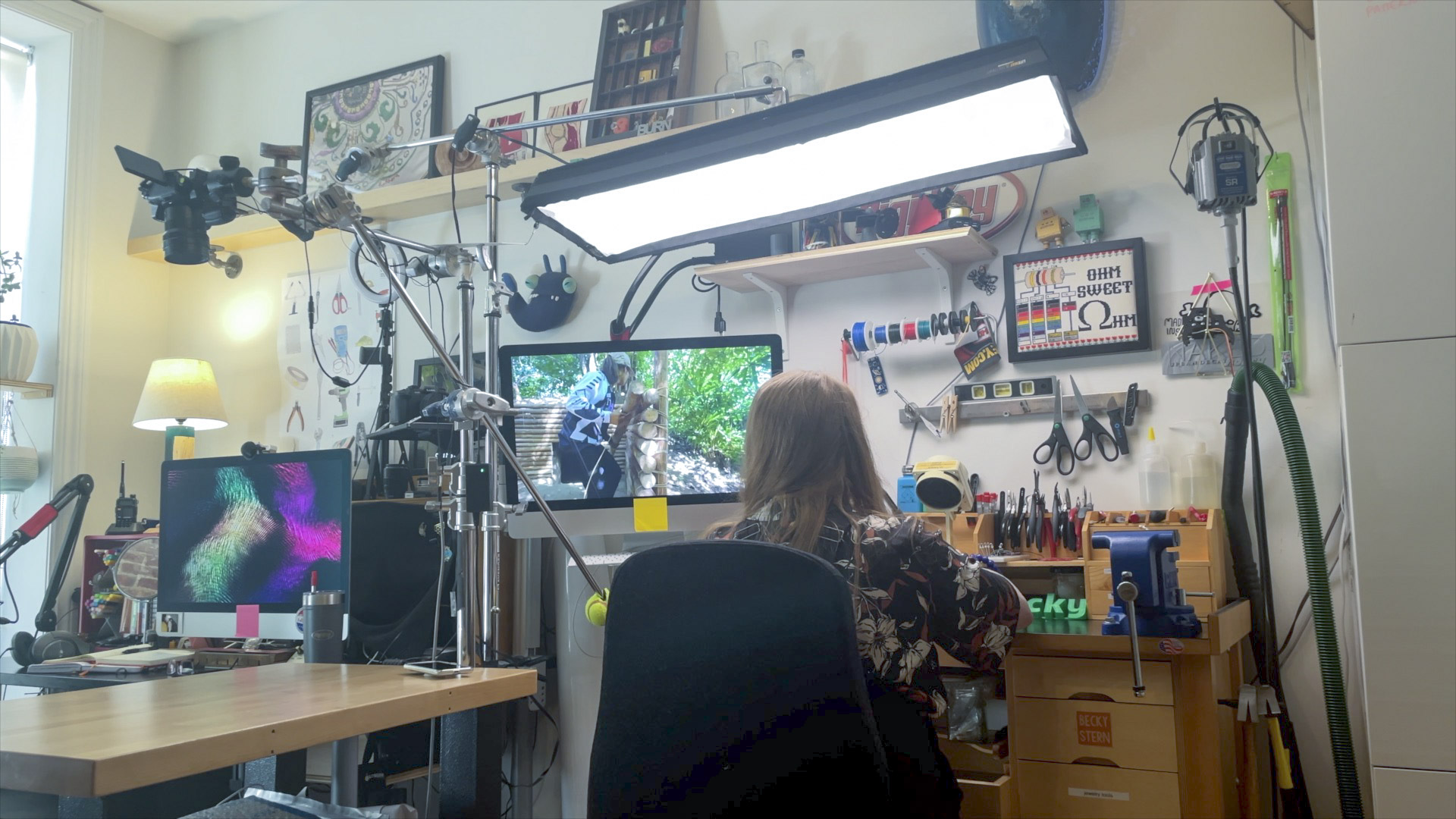 Becky at workbench