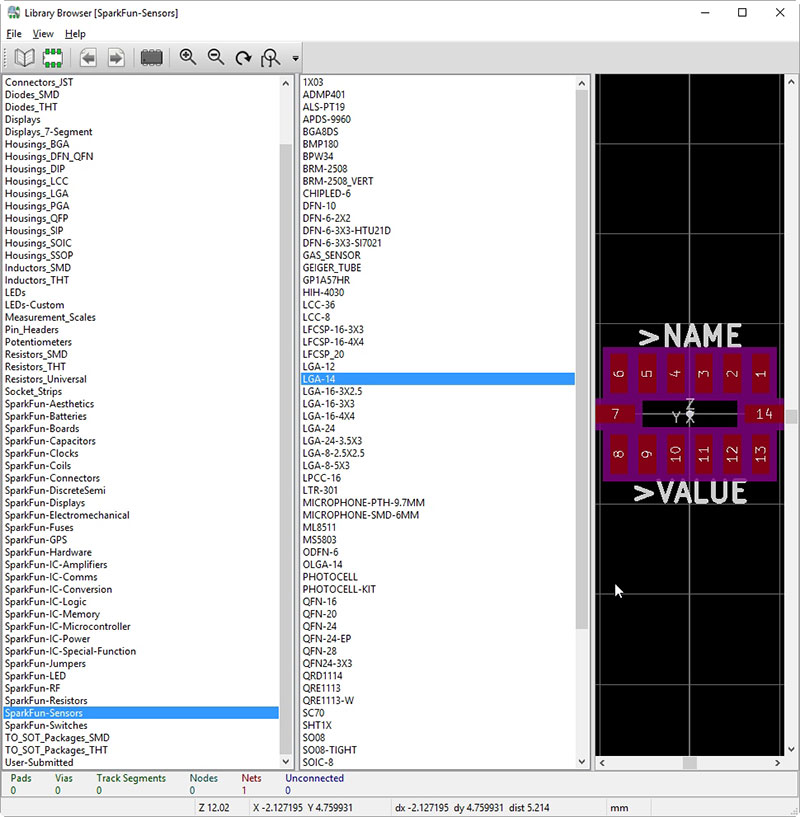 See/use/copy all the SparkFun Eagle libraries