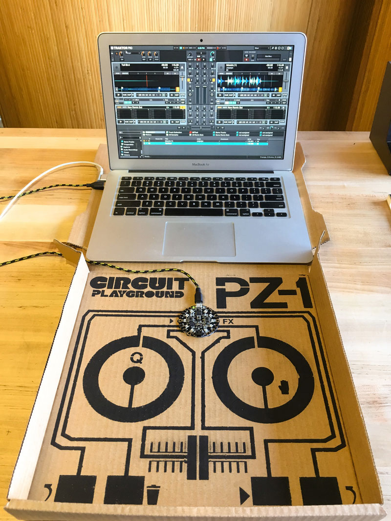 Circuit Playground PZ-1: Pizza Box DJ Controller