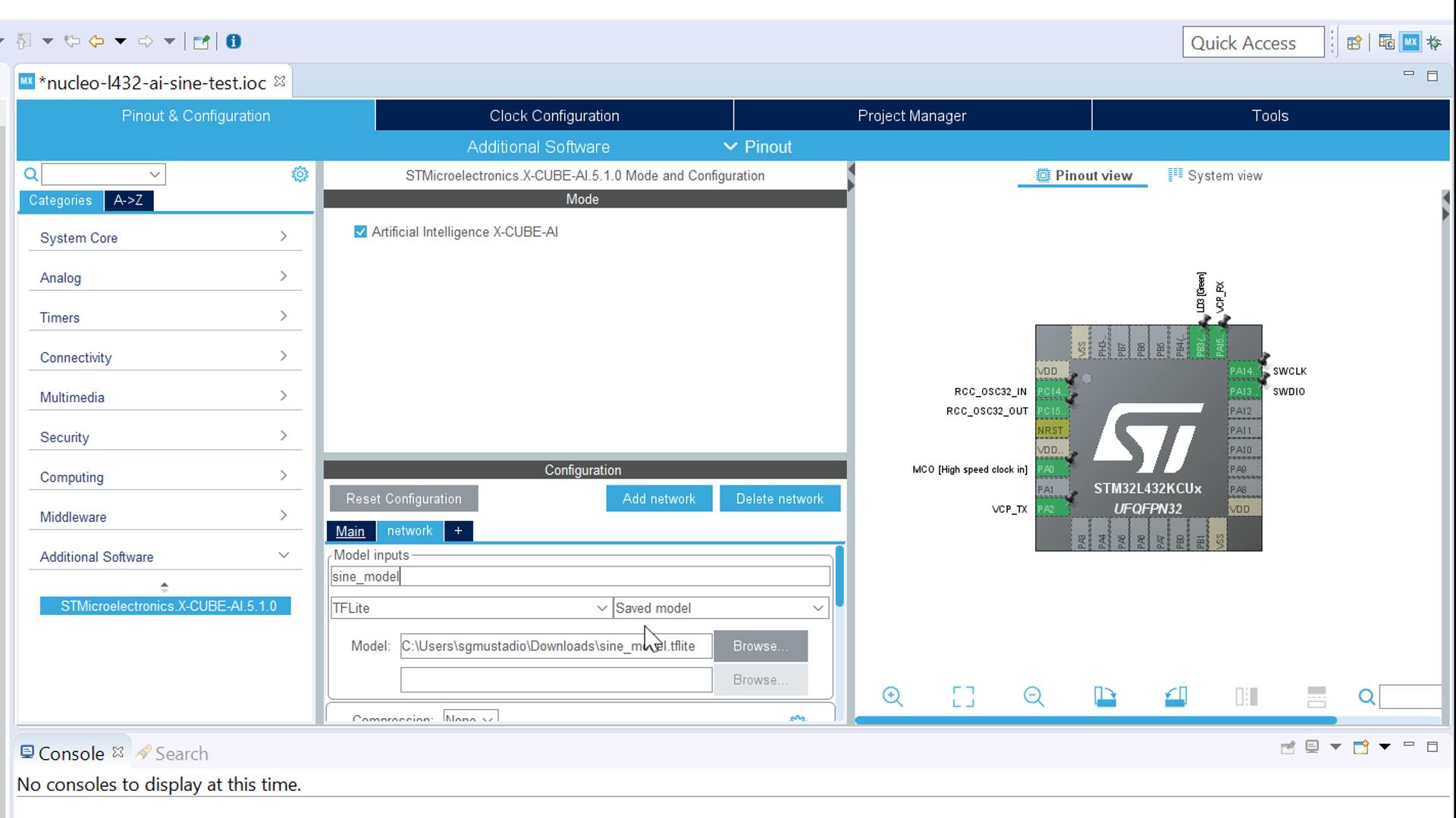 Configure X-CUBE-AI for project