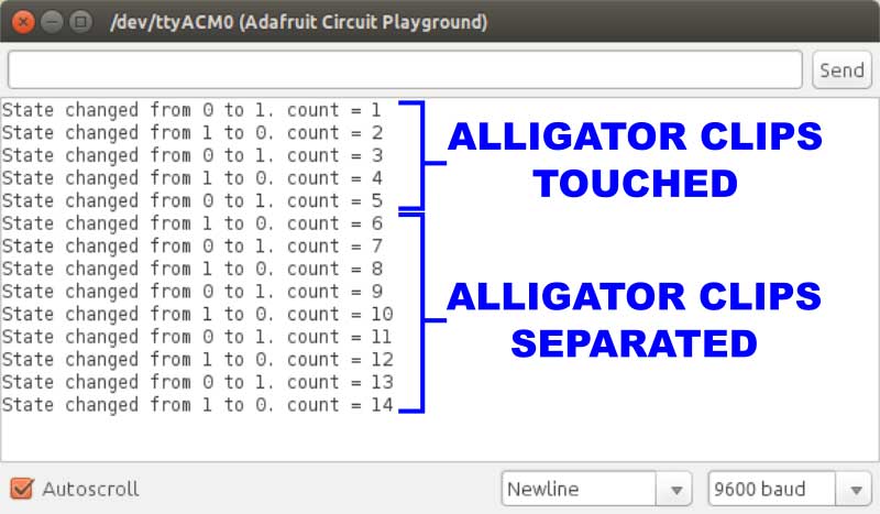 Messages in the Serial Monitor