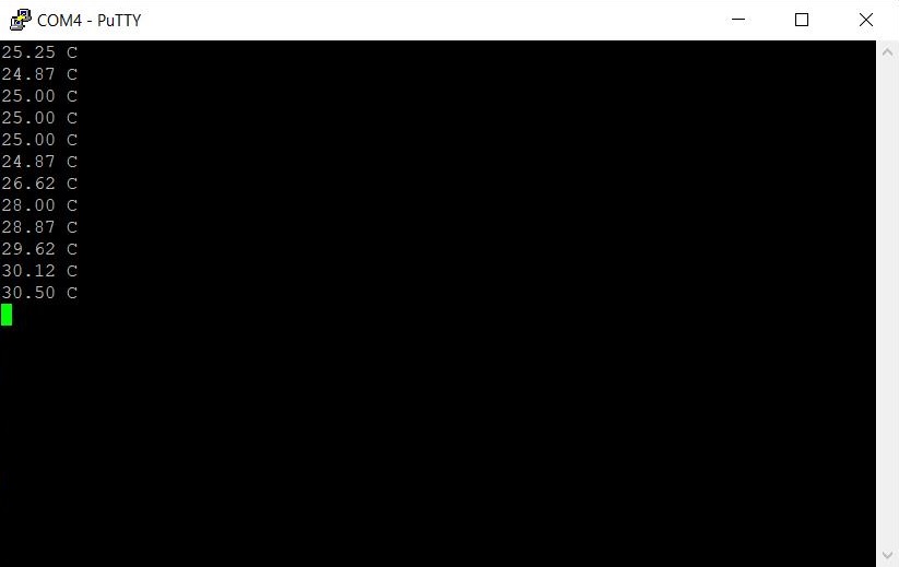 USB VCP reporting temperature