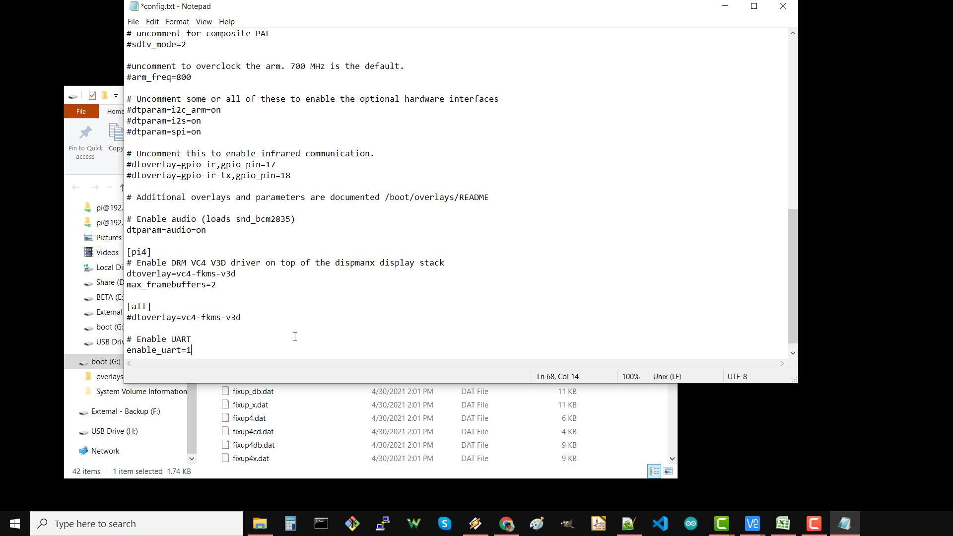 Enable UART on Raspberry Pi boot