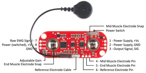 MyoWare sensor layout