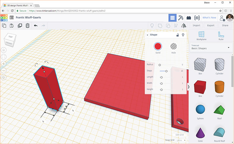 Add another solid box to the workplane