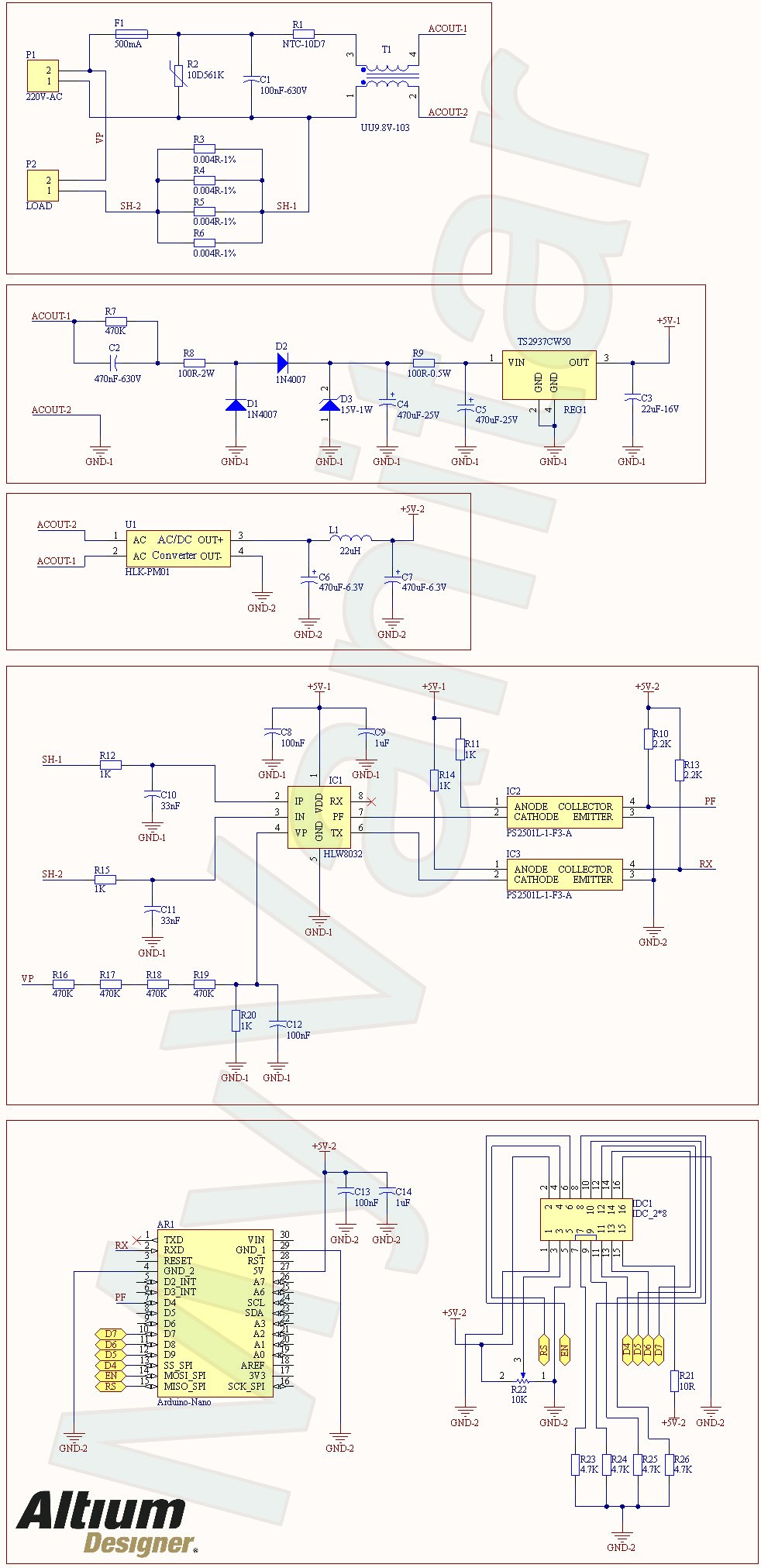 Digital AC Energy Meter Circuit 1