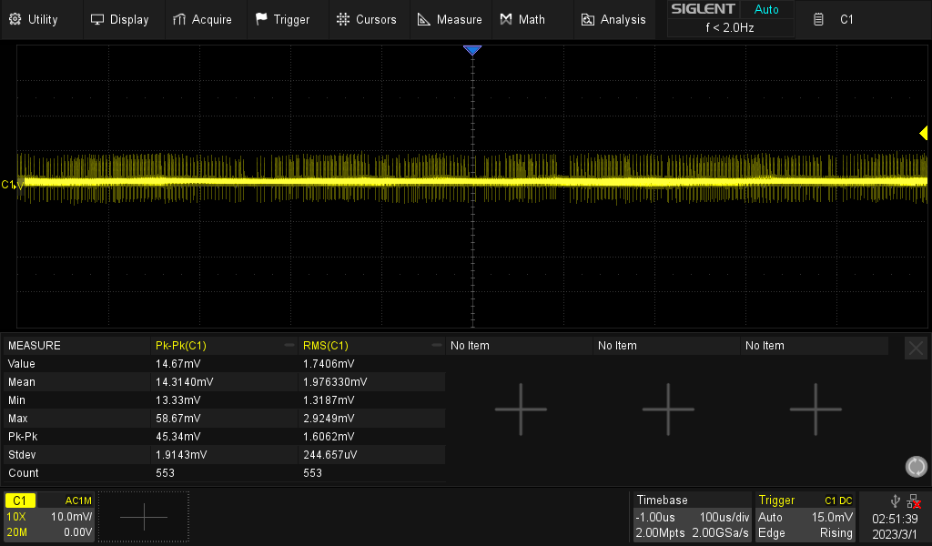 noise oscilloscope power supply