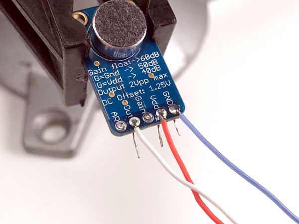 Solder Wires to the Electret Microphone Amplifier