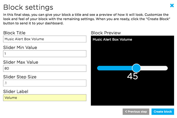 Create Volume Slider