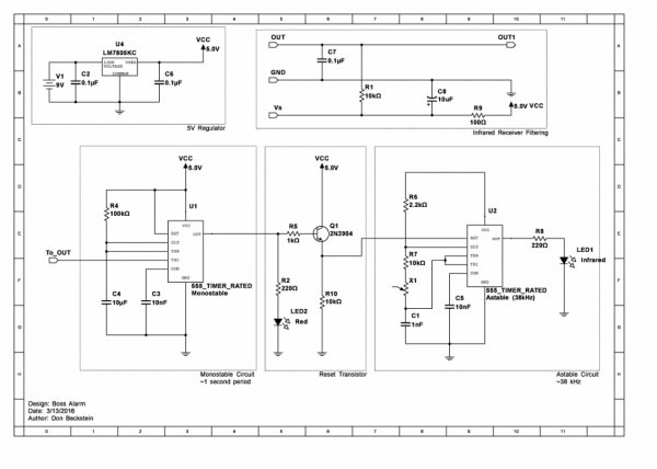 Circuit schematic for the owl