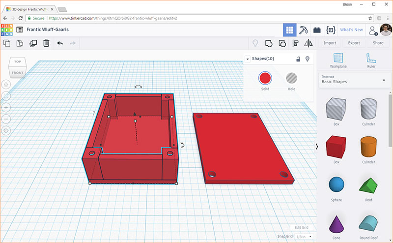 Group the objects to tell program to one solid object