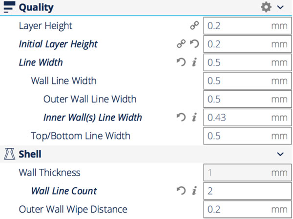 CURA Slice Settings