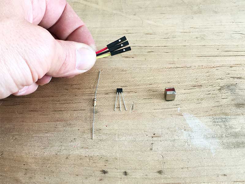 Build the sensor harness with 3 of the jumper wires