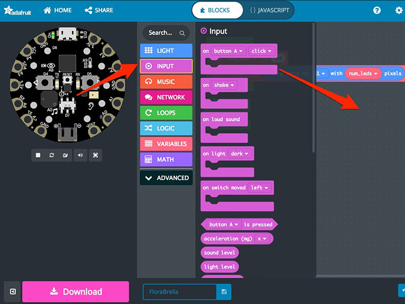 leds-makecode-input