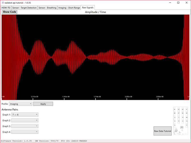 Raw signal with antenna pairs 7 -> 6 with scissors