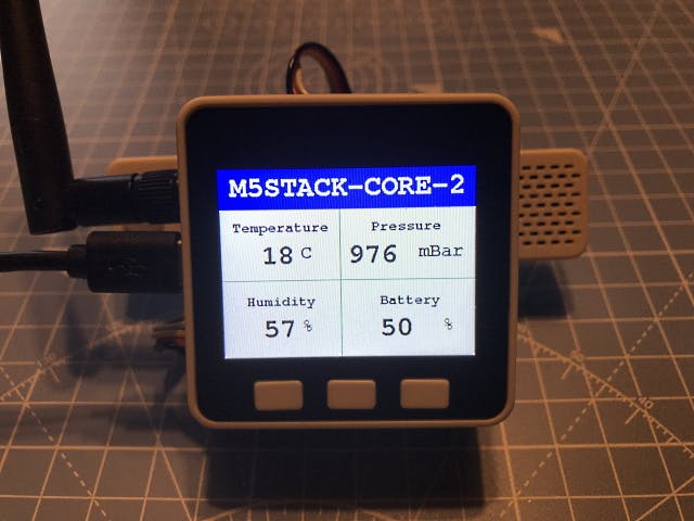 showing sensor data