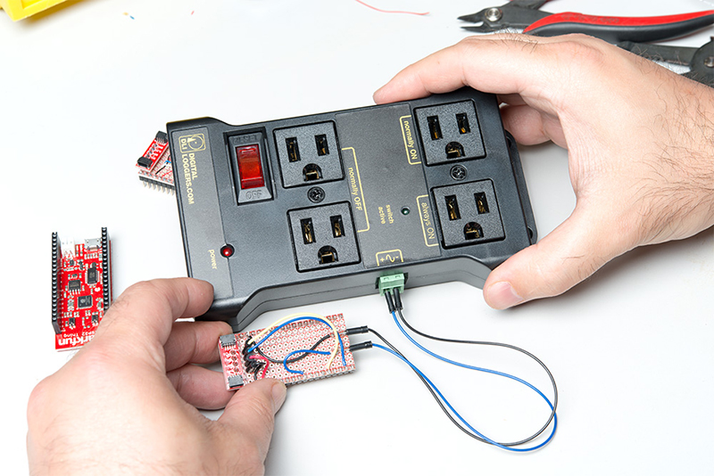 Screw wires attached to base plate into terminal block