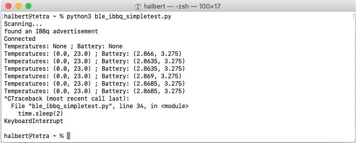 Thermometer example program