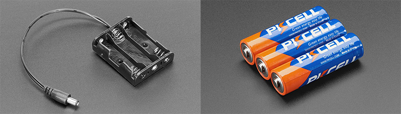 AA Battery Holder & 3 AA Batteries