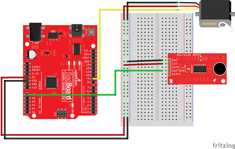 connect the components as shown in the diagram