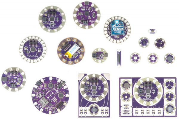 View of Full Line of LilyPad Boards