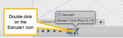 Double-click on the Extrude 1 icon