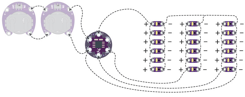 the circuit to add twinkling LEDs to your garment