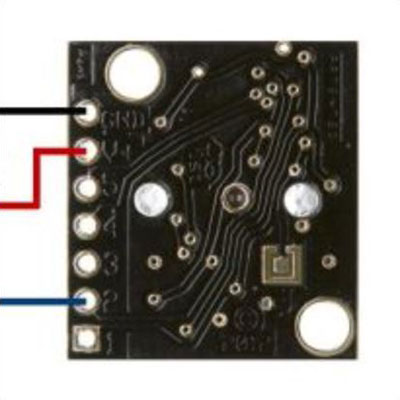 the three pins you will solder on the sonar sensor 