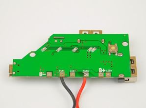 The underside of the PCB