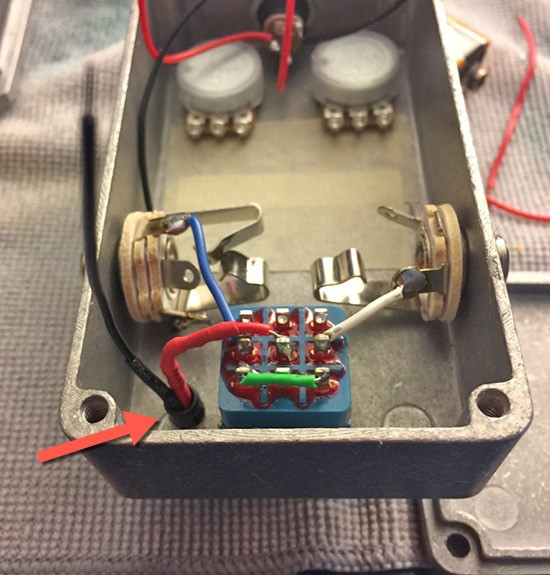 Cut positive wire/solder to lug 5 of 3PDT switch