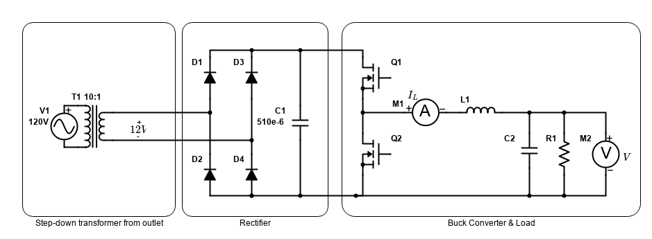 AC DC Microcontroller power supply schematic