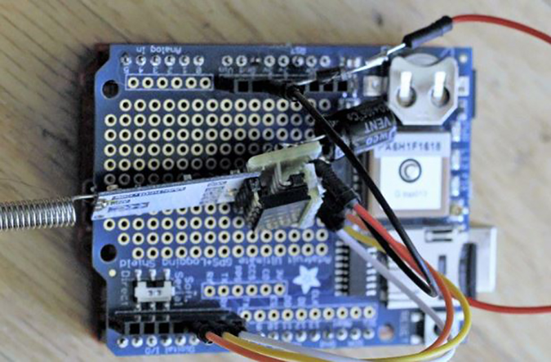 HC-12 transceiver paired with an adafruit gps