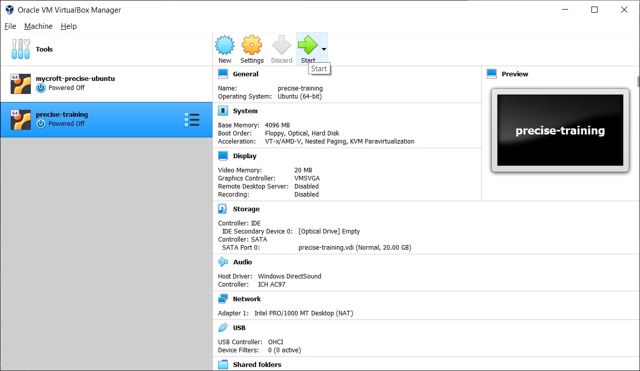 Configure virtual machine