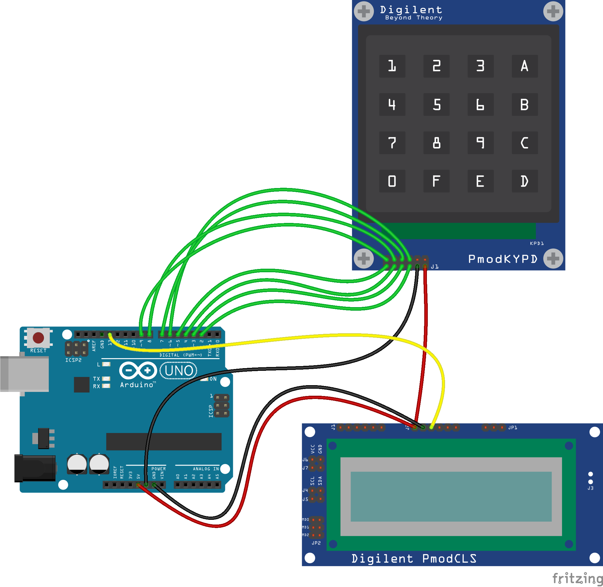 Pmod KYPD and Pmod LDC Arduino Project