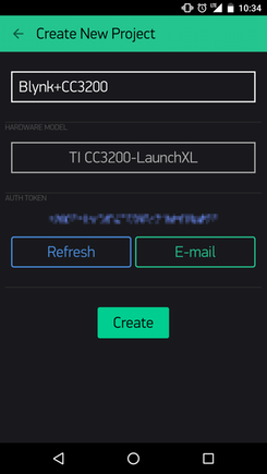 Blynk new project