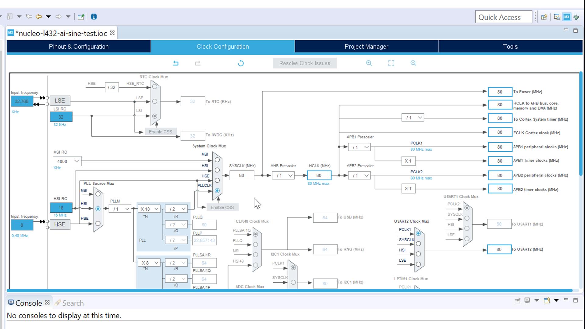 Adjust clocks in STM32CubeIDE